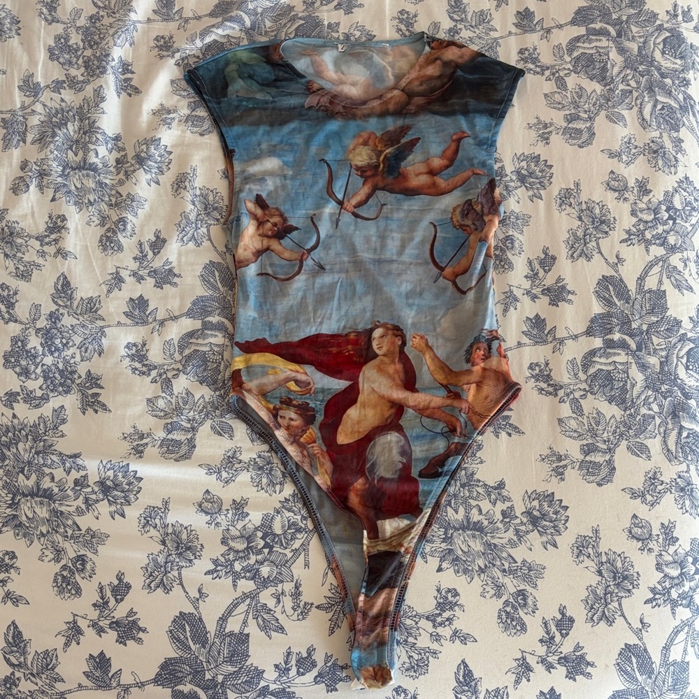 Zara Multicolor Angel Print Top - Picture 1 of 5